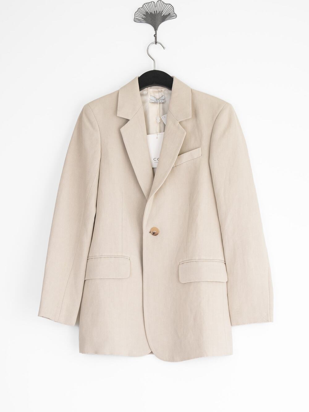 CO Wrap Belt Blazer Taupe Linen Viscose Size S NWT $1425